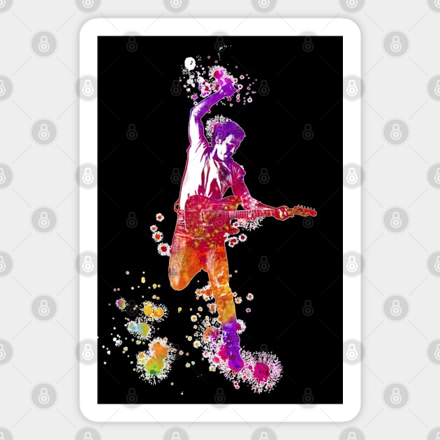 Bruce Springsteen The Boss Watercolor Splatter 01 Magnet by SPJE Illustration Photography